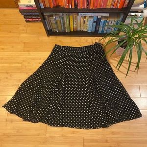 Black and White Polka Dot Nine West Silk Skirt